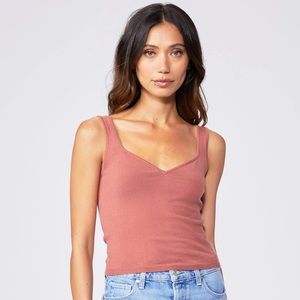 NWT PAIGE Palermo Sweater Tank Mauve‎ Sweetheart Neckline Layering Basic Sz XL